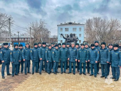#ДоброеУтро желает 13 пожарно-спасательный отряд, участвовавший в открытии сквера, посвященного воинам, погибшим в ходе специальной военной операции