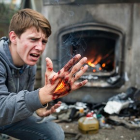 Подросток получил ожоги от воспламенения бензина