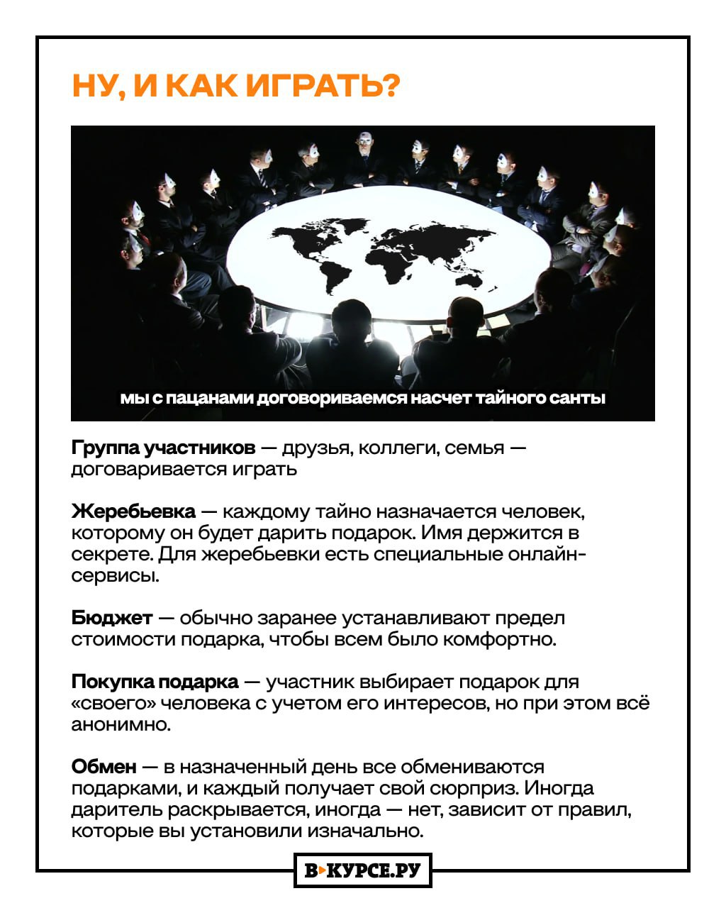 Самое время собирать компанию и играть в игру «Тайный Санта» Самое время собирать компанию и играть в игру «Тайный Санта»