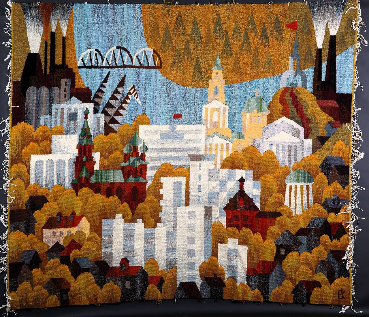 Вот так выглядит наш город, вытканный на ковре вручную