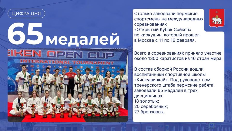 Спортсмены пермской школы «Киокушинкай» выиграли 65 медалей на международных соревнованиях