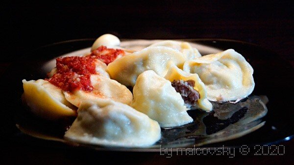 Пельмени с копчёной индейкой и свининой