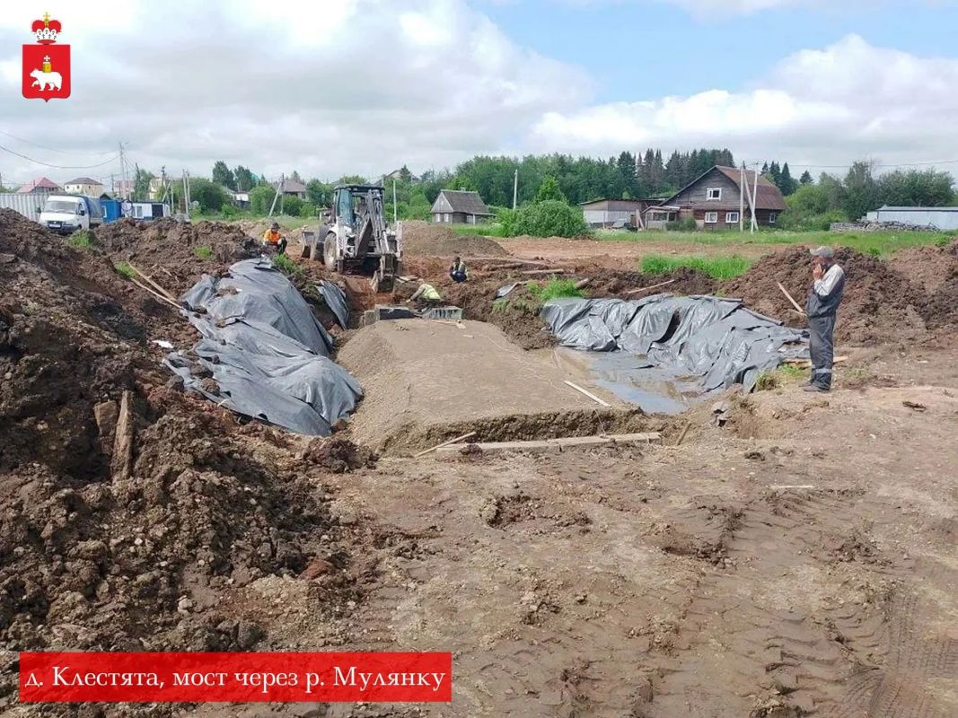 Капремонт моста через реку Мулянку в деревне Клестята Капремонт моста через реку Мулянку в деревне Клестята